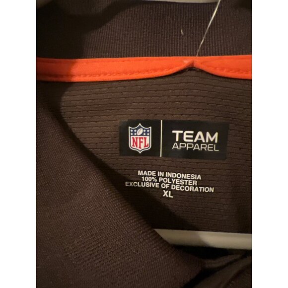 NFL Team Apparel Cleveland Browns Polo Shirt XL Brown Orange NWT‎ Football Fan - Picture 3 of 4